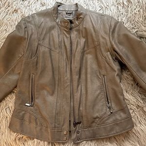 Bernardo, size L, grey leather jacket